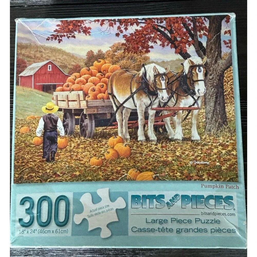 300 Piece Puzzles Fall Horses Family But N’ Pieces Lot of 2